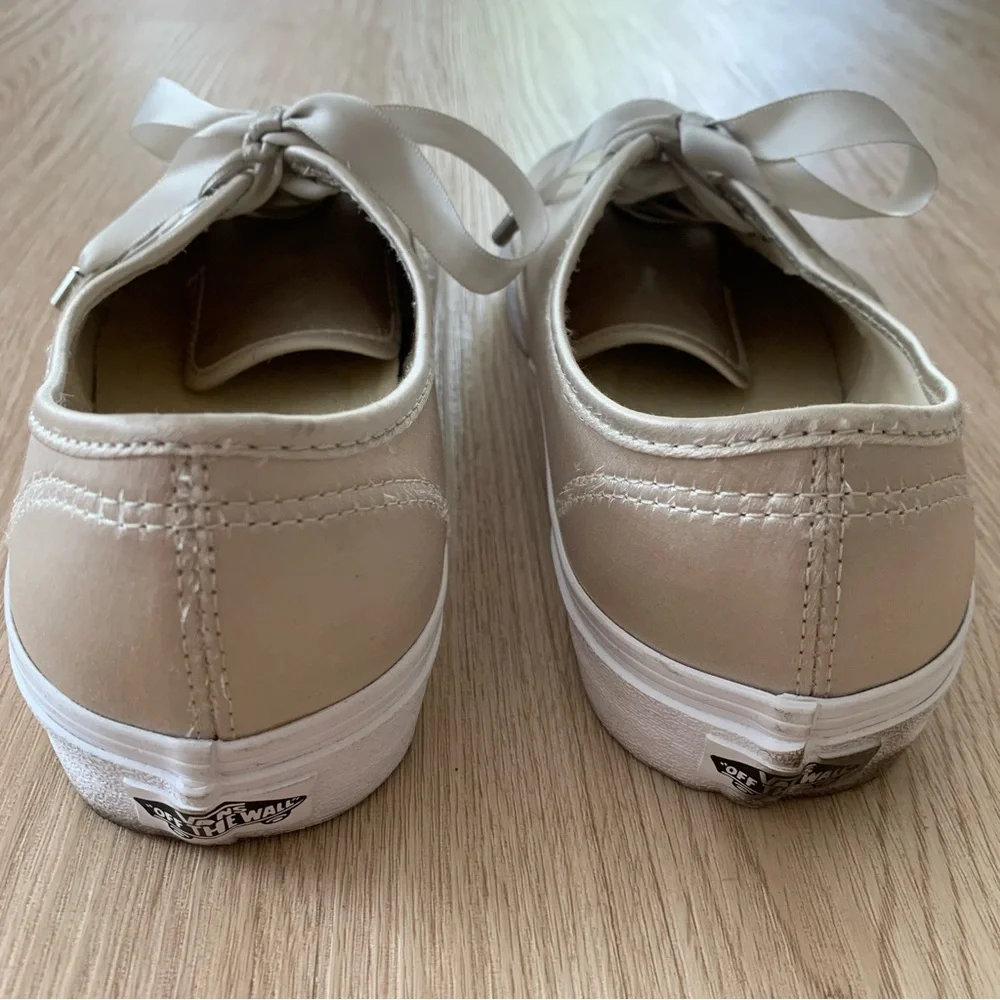 Vans Classic Lace-Up Sneakers in Beige and White